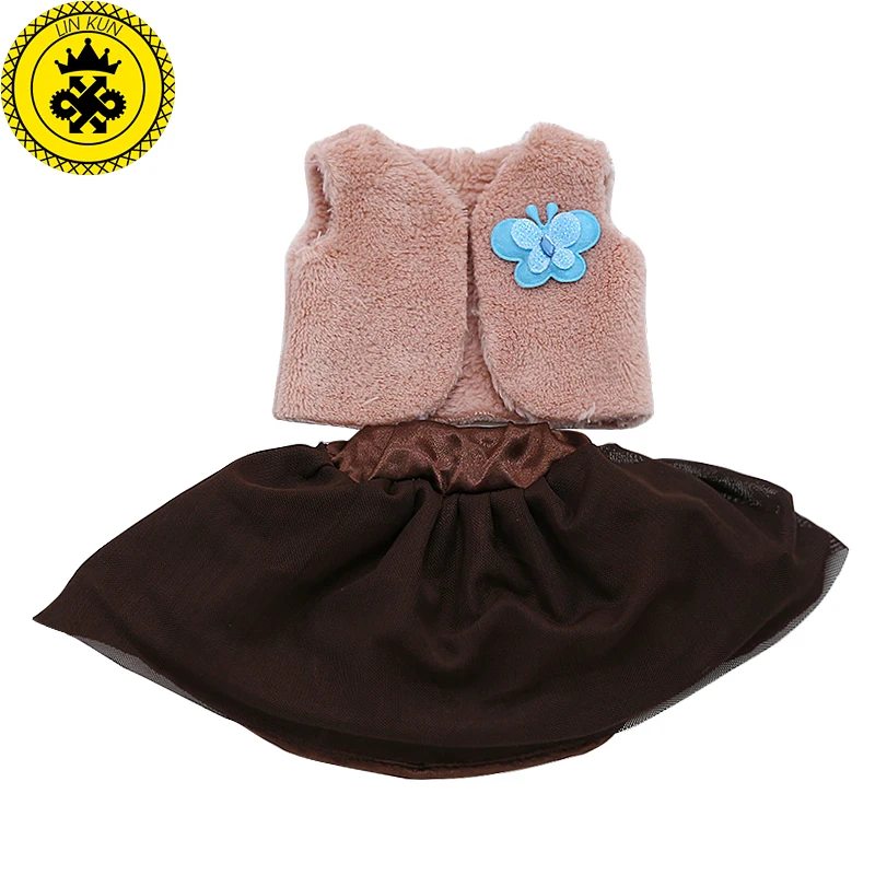 Doll Clothes Brown sleeveless jacket + lace skirt Suit Fit 33-35cm 14inch Spanish Accessories 644 | Игрушки и хобби