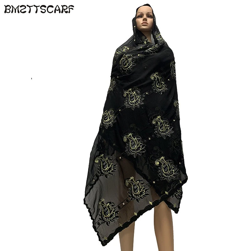 Высококачественные мягкие шифоновые африканские женские шарфы аппликация из