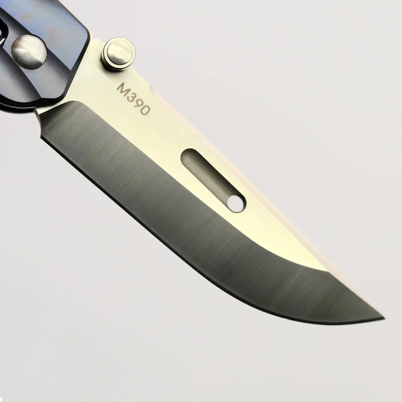 GODFUR M390 сталь титановая ручка HT02 Флиппер Складной нож Открытый Отдых Охота Карманный подарок фрукты Коллекция Ножи Инструменты