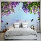 Настенные обои с 3D пейзажем для комнаты, красивые фиолетовые цветы, настенная Фреска для спальни, декор для стен, обои для домашнего декора