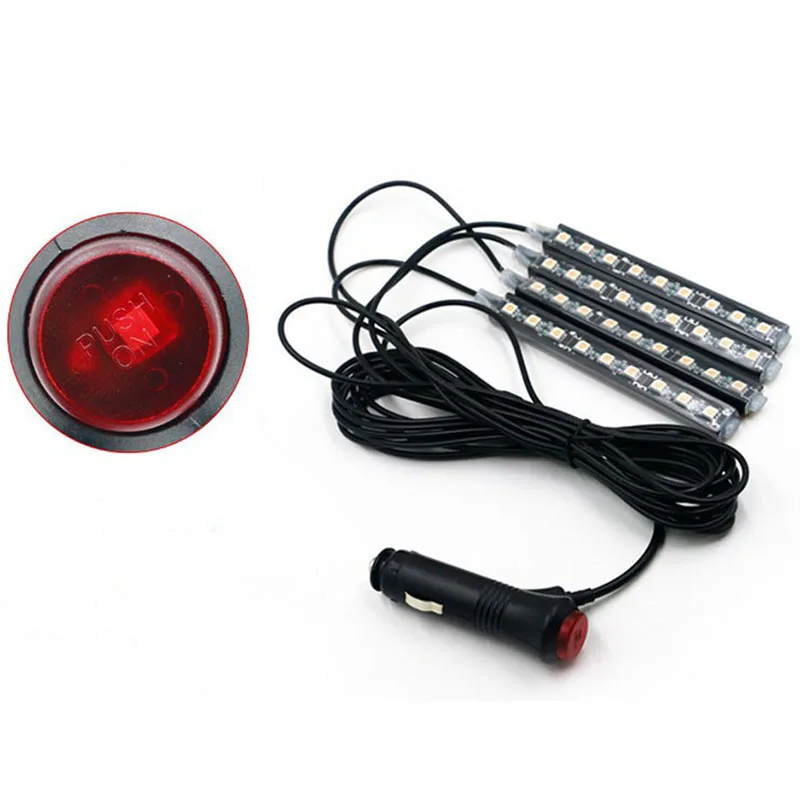 4 шт. 9 светодиодов автомобильный зарядный интерьер напольная атмосферная лампа