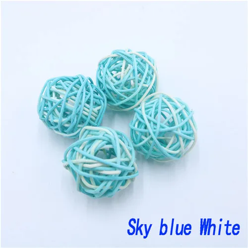 Sky blue white 15 шт./лот, 3 см, декор для дня рождения, свадебное украшение, двойной цвет, ротанговый шар, Рождественский Декор, украшение для дома, украшение для дома - Цвет: Sky blue white