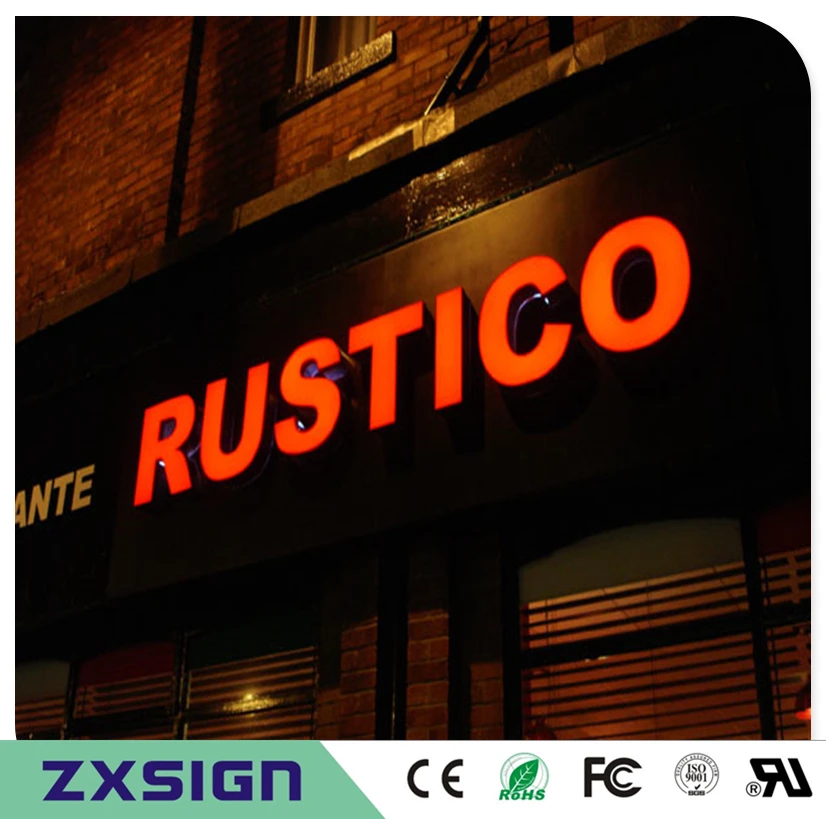 

Factory Outlit Custom Outdoor Acrylic LED Shop Sign,store signage, advertising illuminated logo