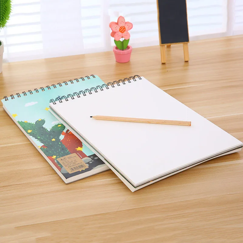 Coloffice Kawaii A4 мультфильм пустой этюдник катушка Doodle картина Notebook 100 листов школьные
