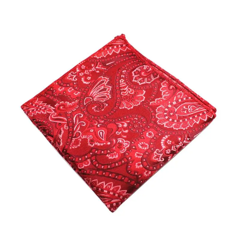 Клетчатые шелковые тканые носовые платки с узором пейсли Hanky мужские деловые повседневные квадратные карманы платок свадебные носовые платки - Цвет: 14
