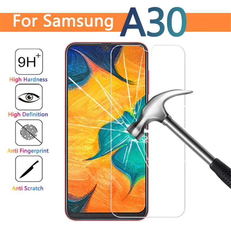 2 шт для закаленного стекла Samsung Galaxy A30 Защитная пленка экрана премиум стекло 9H