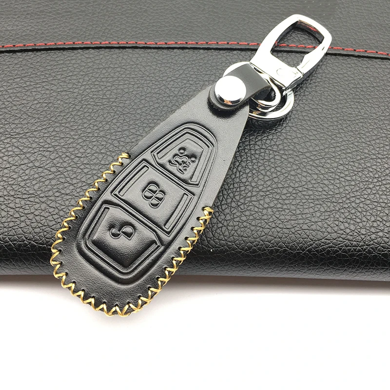 Кожаный чехол для ключа Ford Focus 3 MK3 ST RS Ecosport Kuga Escape Fiesta|3 keys|cover forcover for key |