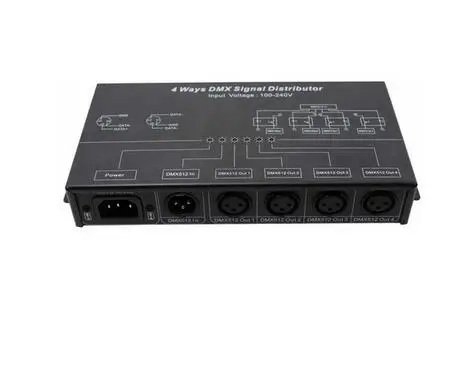 DMX124 DMX усилитель/сплиттер/DMX повторитель сигнала/4 выходных порта распределитель сигналов DMX
