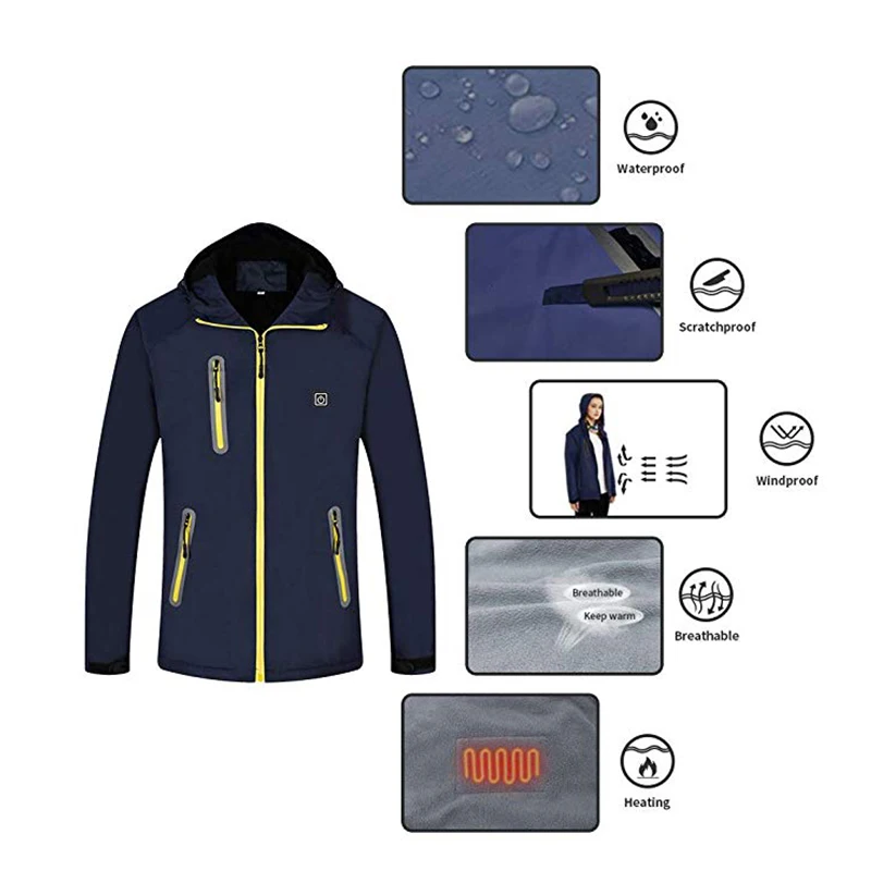 Зимняя Женская приталенная куртка с электрическим подогревом аккумулятором