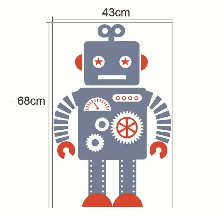 Мультяшные детские наклейки на стену с роботом для детской комнаты Детская