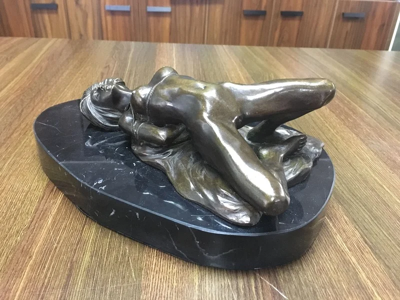 ATLIE бронзы секс-рабыня девушка Обнаженная Бронзовая скульптура в комплекте женская статуя художественная фигурка Горячая литая художественная студия украшения