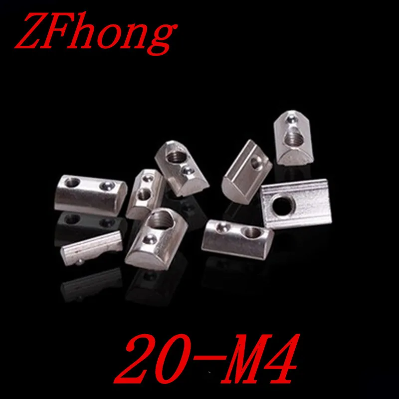 

100PCS 20-M4 M4 M4-20 Roll-in Spring T Nuts For 2020 Aluminum Profiles Groove 6