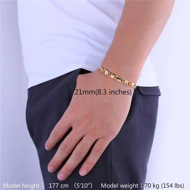 Kpop мужские браслеты высокого качества заполненные массивными цепочками