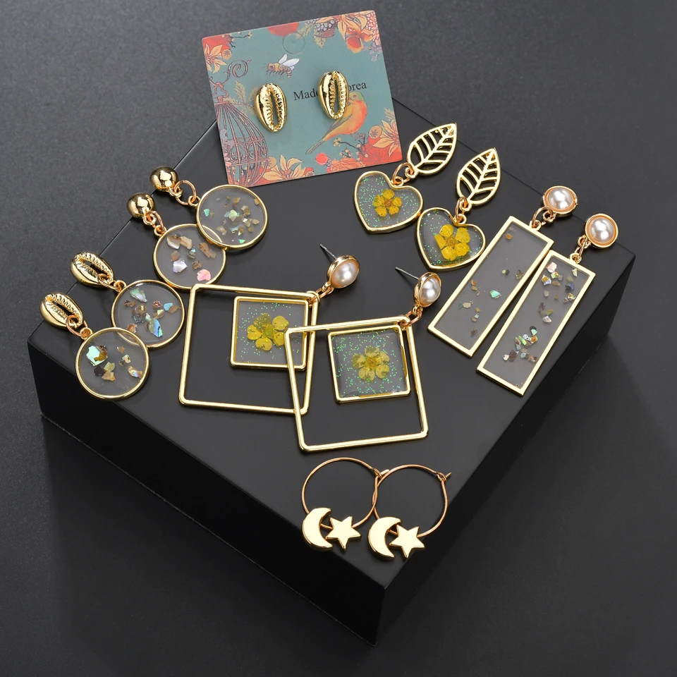 Крупные серьги 2019 большие геометрические для женщин Подвесные акриловые