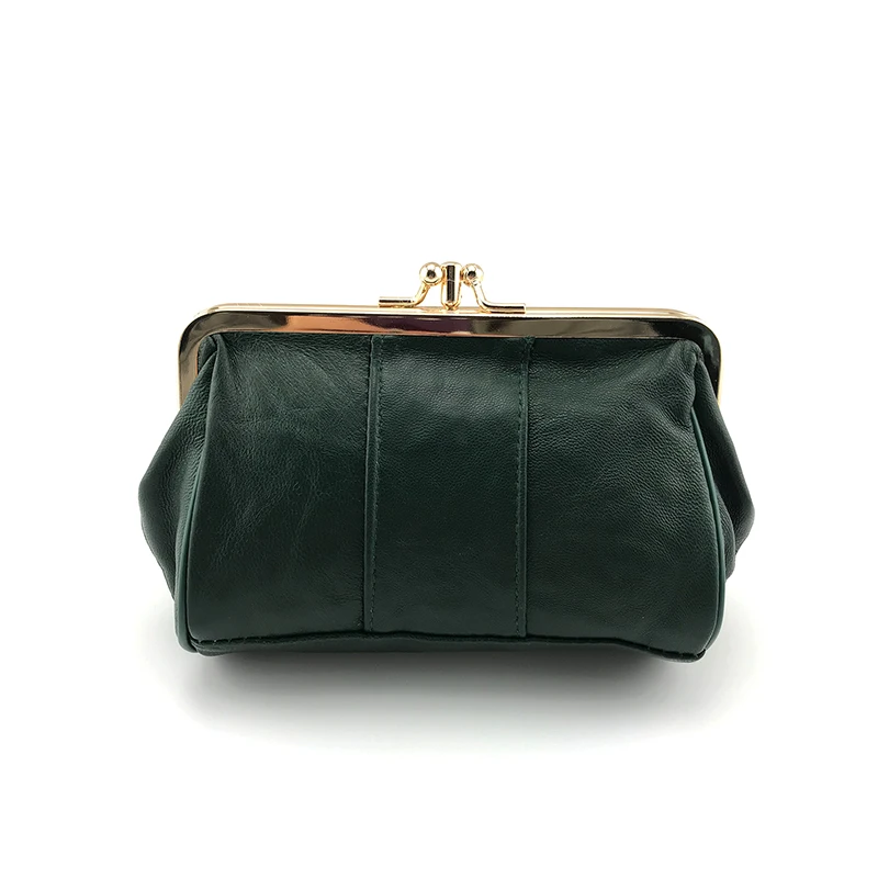 dark green 018 NICOLE& CO женский кошелек для монет из натуральной кожи держатель для карт кошелек с металлической рамкой кошелек для девочек маленький мешок для монет - Цвет: dark green 018