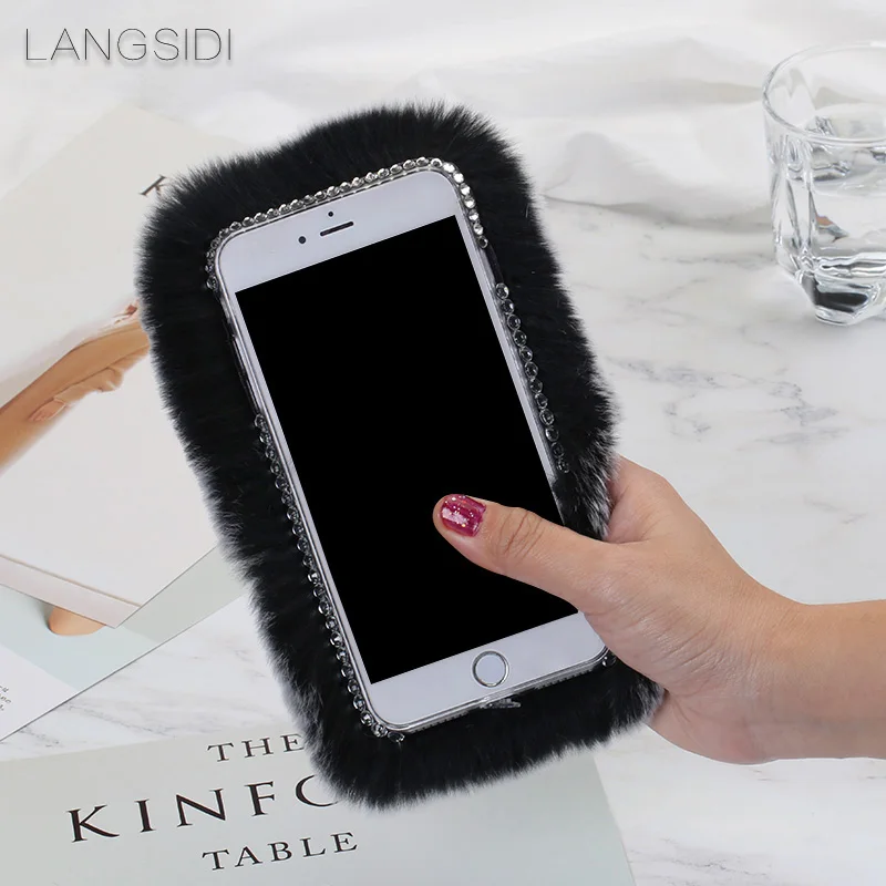 2018 New For iPhone 7 Plus case handmade Leopard plush style back cover Other Case | Мобильные телефоны и аксессуары
