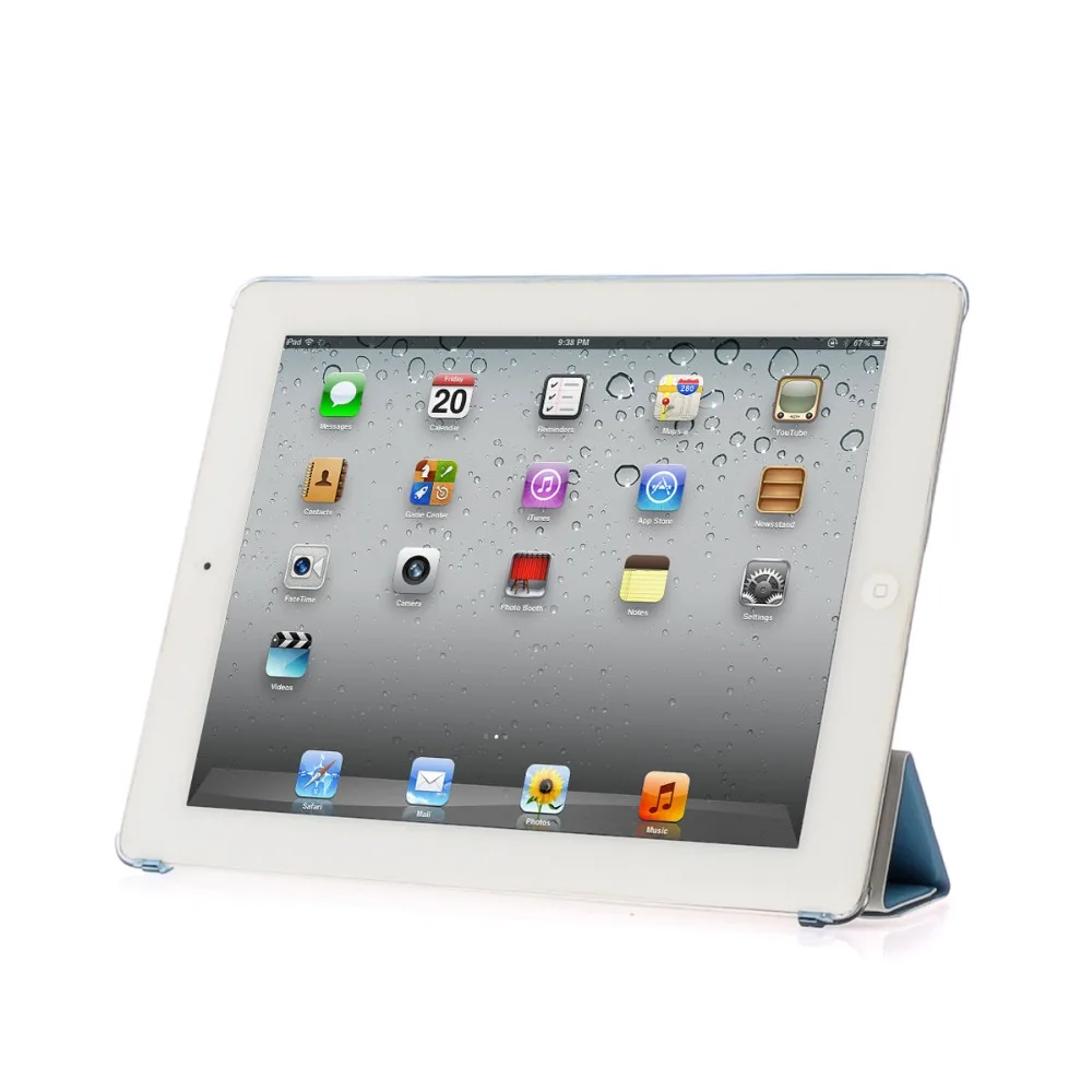 QUWIND Ultra Slim Fold PU Leather with Crystal Hard Back Smart Stand Case Cover for iPad 2 3 4 Mini 1 5 2019 | Компьютеры и офис