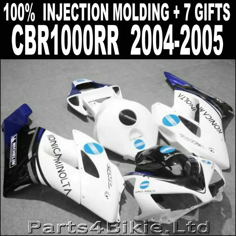Заводской магазин Обтекатели для мотоциклов HONDA cbr1000rr 2004 2005 CBR 1000 RR 04 05 белый синий