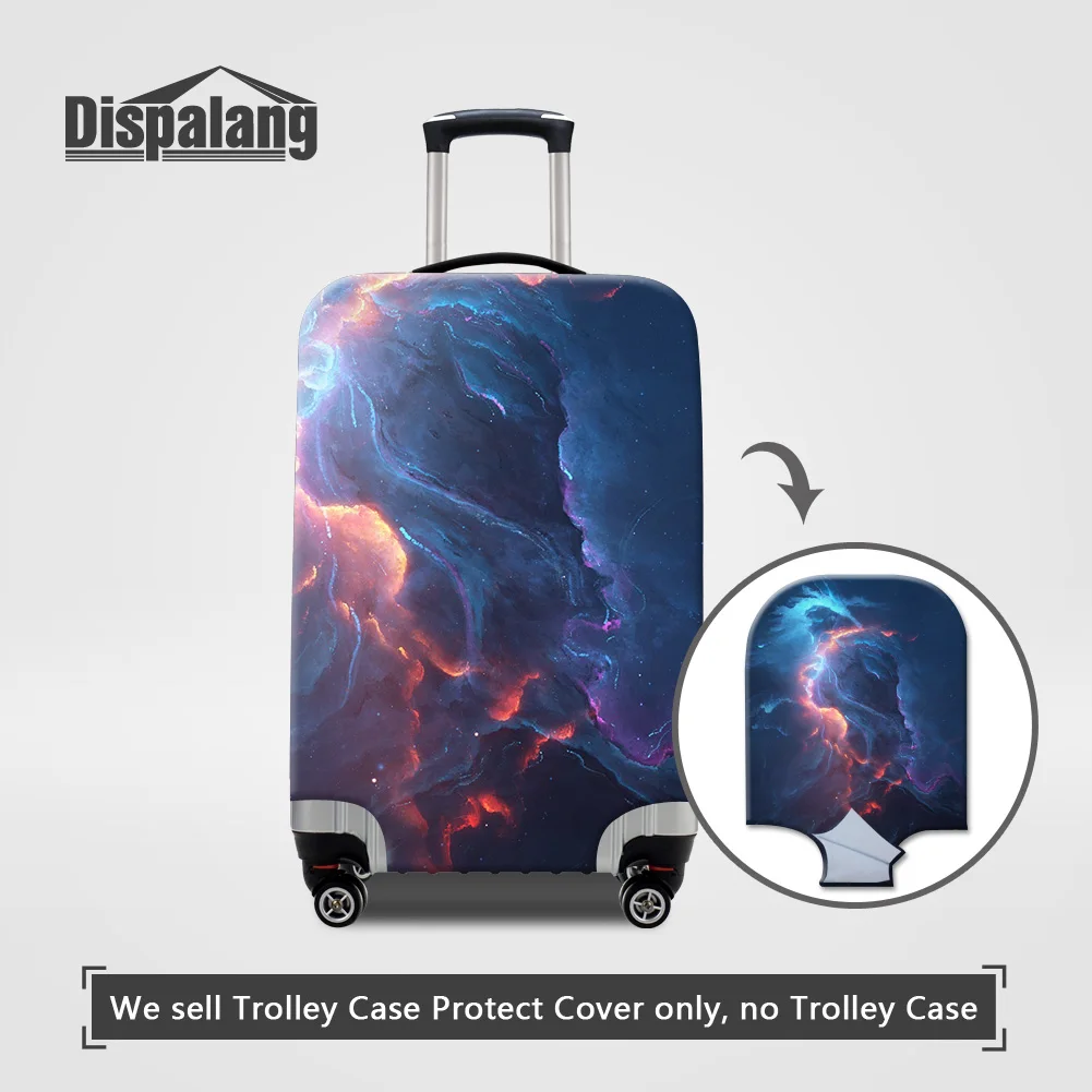 Чехол Dispalang Galaxy Suit, чехол на колесиках, Вселенная, Космический багаж, защитный чехол для 18-32 дюймов, защита от пыли, водонепроницаемые защитные чехлы - Цвет: Фиолетовый