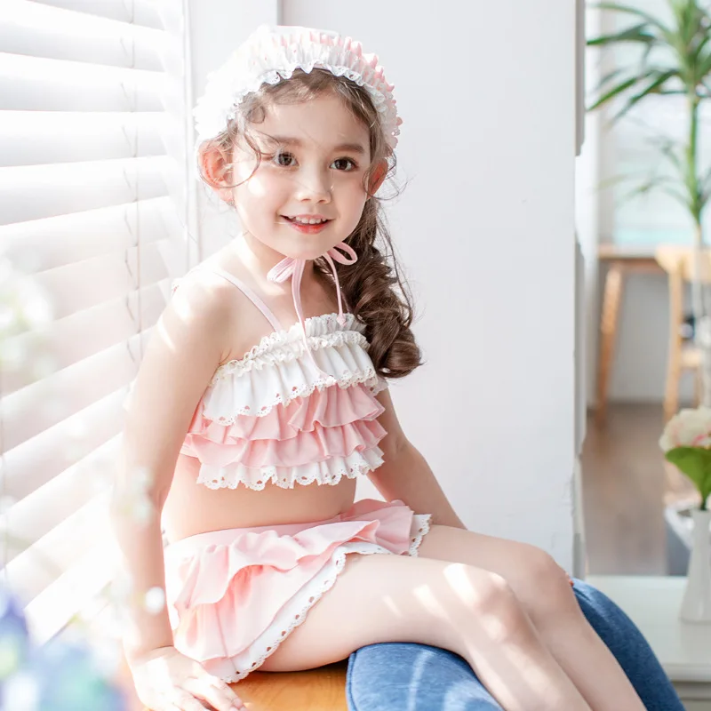 Малышка Русалочка бикини с высокой талией Детский комплект купальник героями