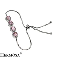 hermosa shiny love gift kunzite adjustable pull tie chain bracelet 3 11 inch for womensgirls free shipping