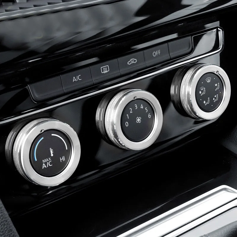 Silver 3PCS Модификация салона автомобиля, ручка кондиционера, автомобильные наклейки для Volkswagen arteon passat B8 Golf 7/7. 5 sportsvan модификация - Название цвета: Silver 3PCS