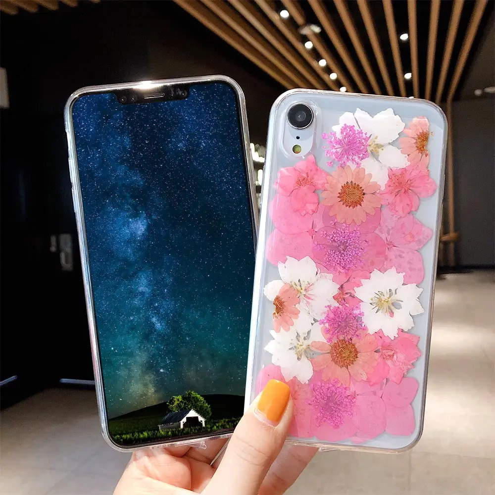 KISSCASE настоящий высушенный цветочный чехол для телефона iPhone 7 8 Plus X XR XS MAX мягкие