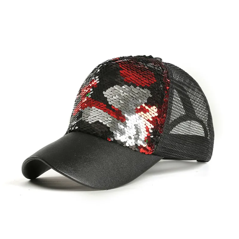 Пайетки Блестящий сетчатый Бейсбол Кепки 2019 Новый шить Цвет пайетки Блестки