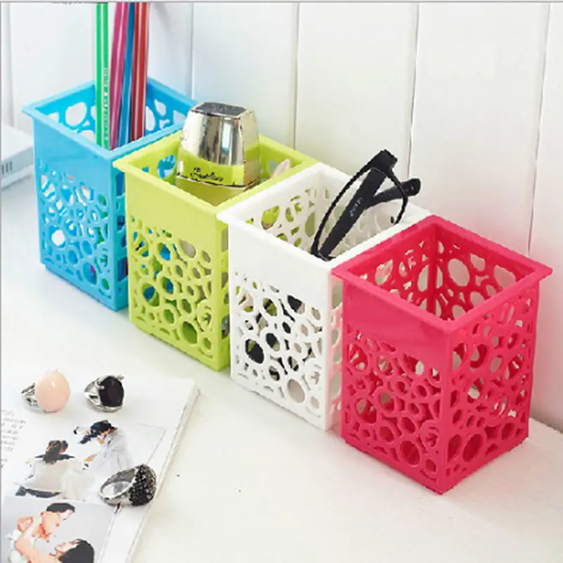 Креативный офисный квадратный полый Цветочный Настольный держатель для