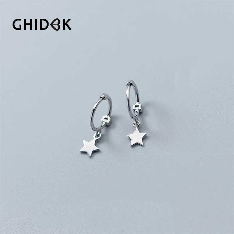 Женские серьги кольца с крестиком GHIDBK простые маленькие геометрические из