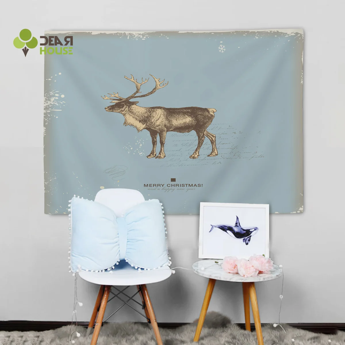 Dearhouse Рождественский Олень зимний классический настенный гобелен Декор