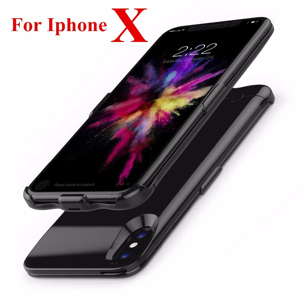Для iphone X чехол для батареи 2017 новейший супер-тонкий 5200 mah Запасной зарядного