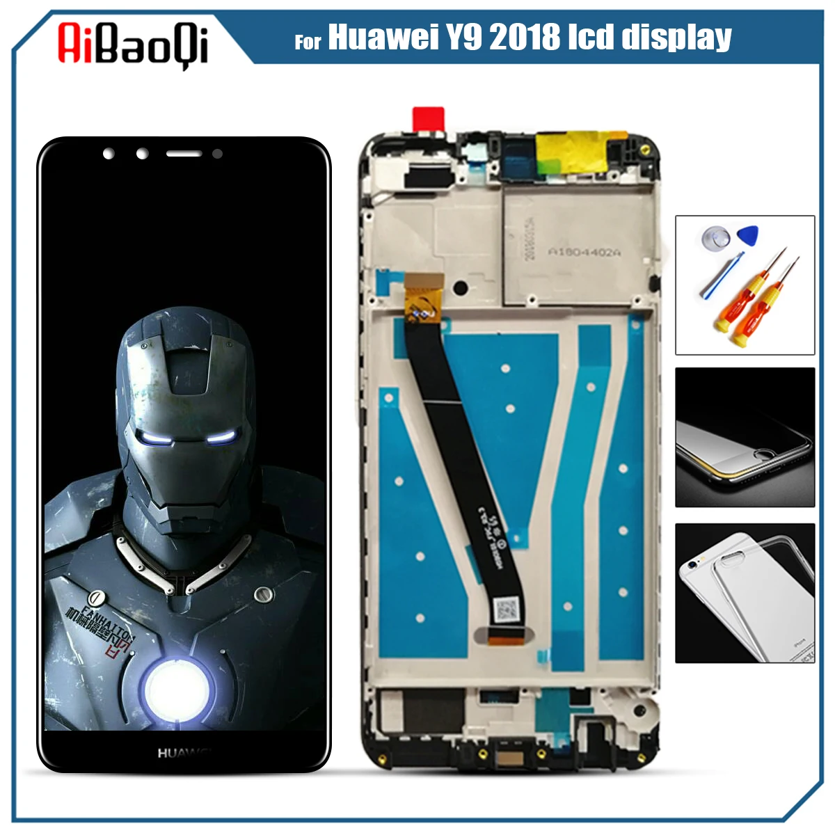 ЖК дисплей для Huawei Y9 2018 сенсорный экран дигитайзер в сборе с рамкой FLA L22 LX2 LX1