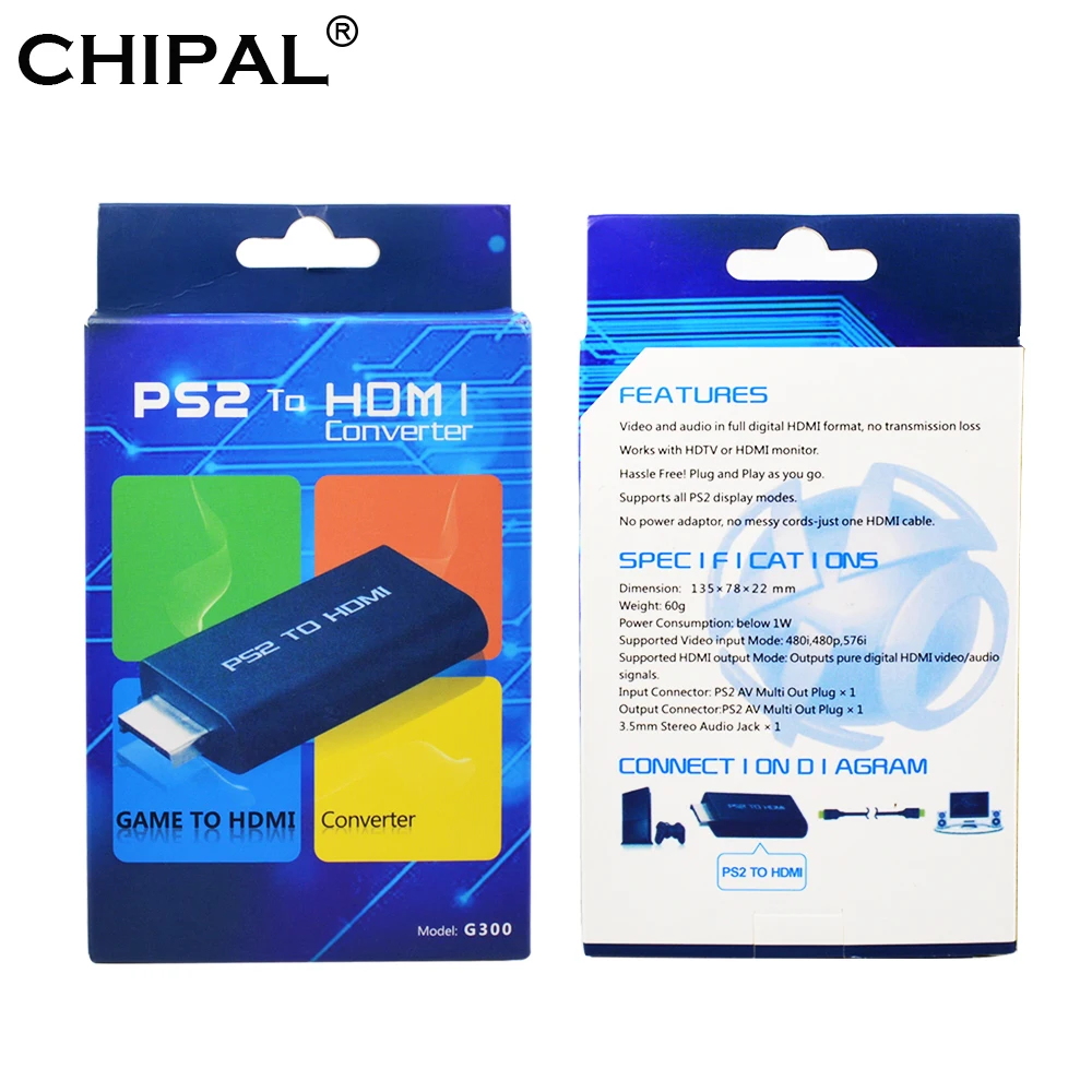 HDV G300 для PS2 HDMI 480i/480p/576i + 3 5 мм аудиовыход аудио видео конвертер адаптер