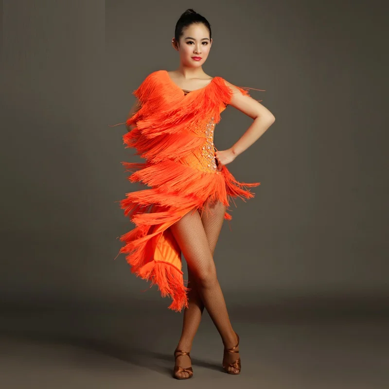 Женское платье с бахромой Женская Одежда для танцев женское танцевальных