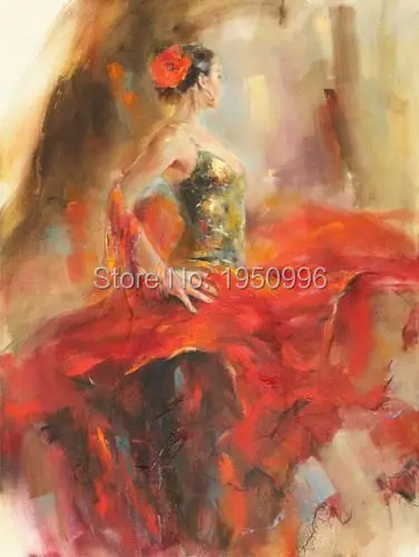 

sexy dancer girl Flamenco Spanish Woman Heat Dancing Dancer Oil Painting Canvas art Flamenco Dancing wall pactures