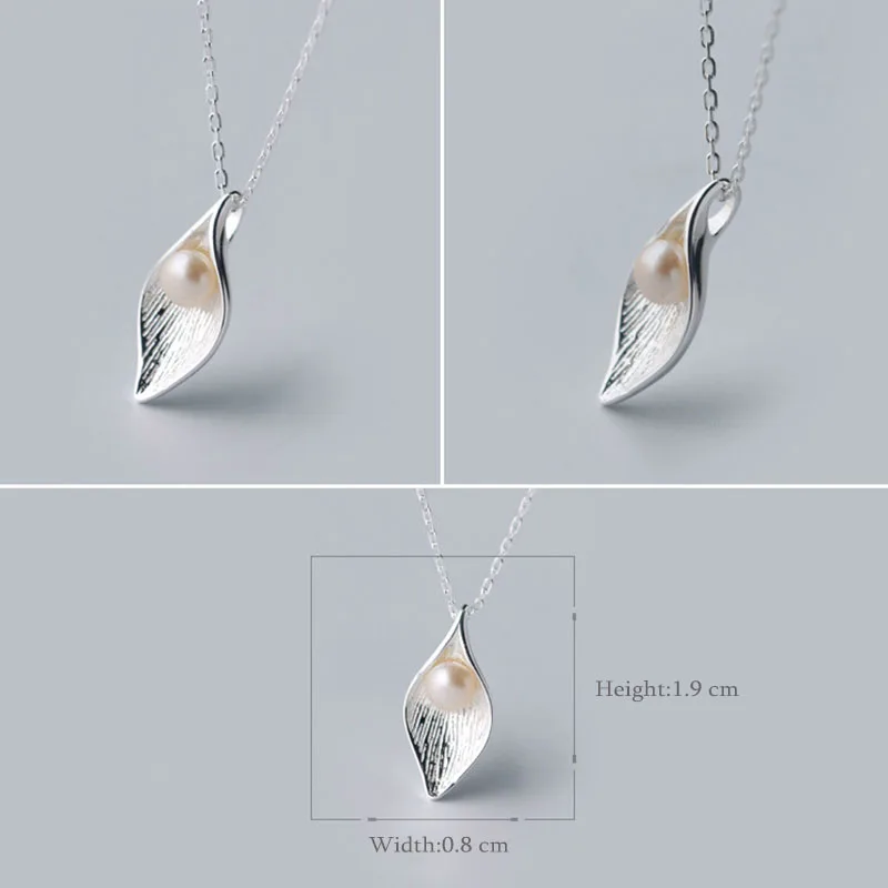 SRCOI Calla Lily 925 пробы Серебряное ожерелье с пресноводным жемчугом Колье женские ожерелья подвески для мамы и дочки