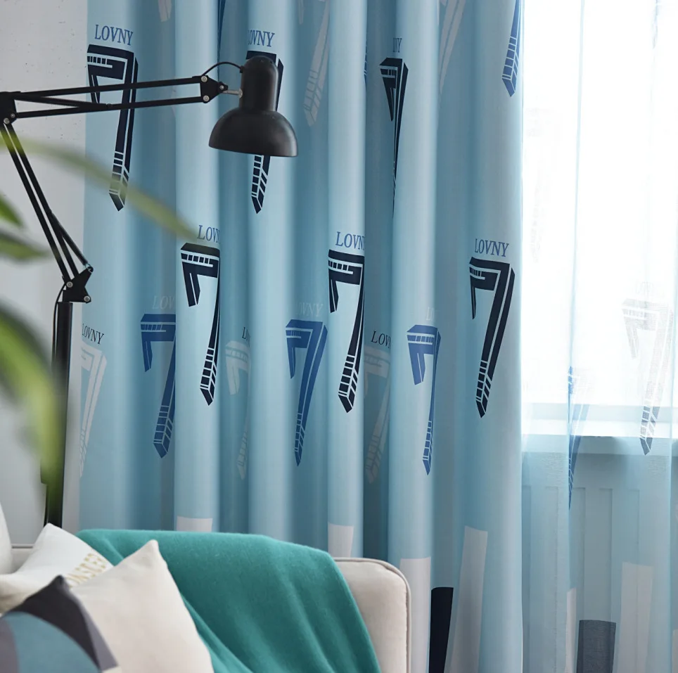 Современные Простые Геометрические Печатные шторы для гостиной спальни детей