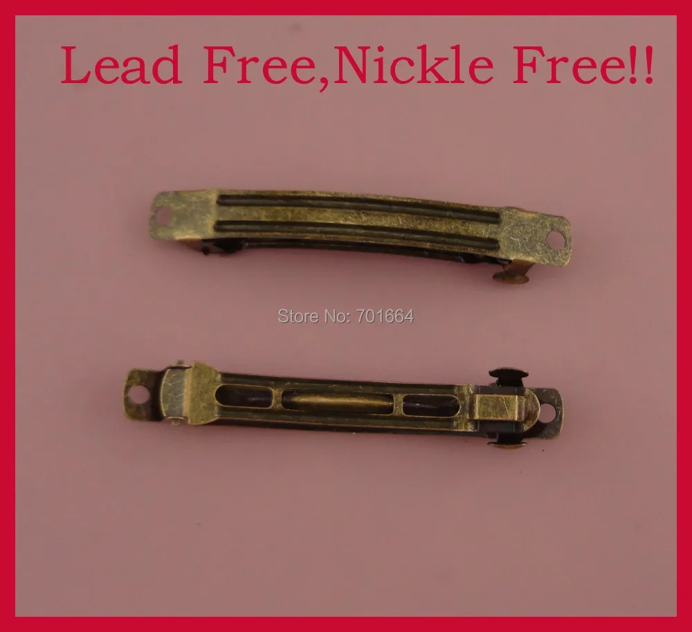 

20PCS antique Bronze 8.0cm 3.15" Plain Metal French Barrettes hair clips with one lock for ponytail,lead free,nickle free