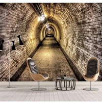 custom mural wallpaper 3d industrial wind tunnel tunnel background wall