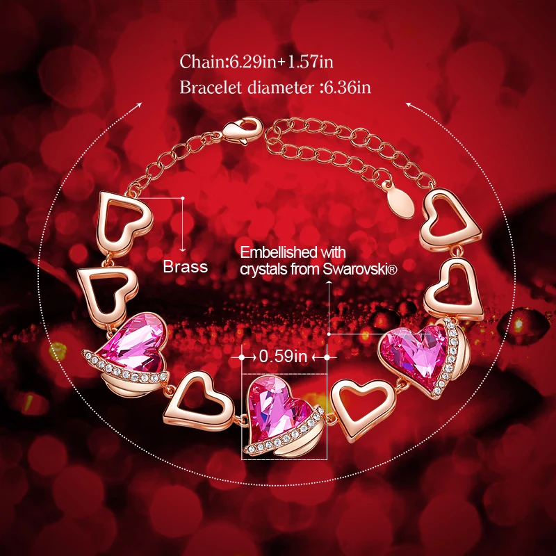 CDE женские золотые браслеты украшенные кристаллами от Swarovski Крыло ангела с сердцем ювелирные изделия цепи браслеты ювелирные изделия