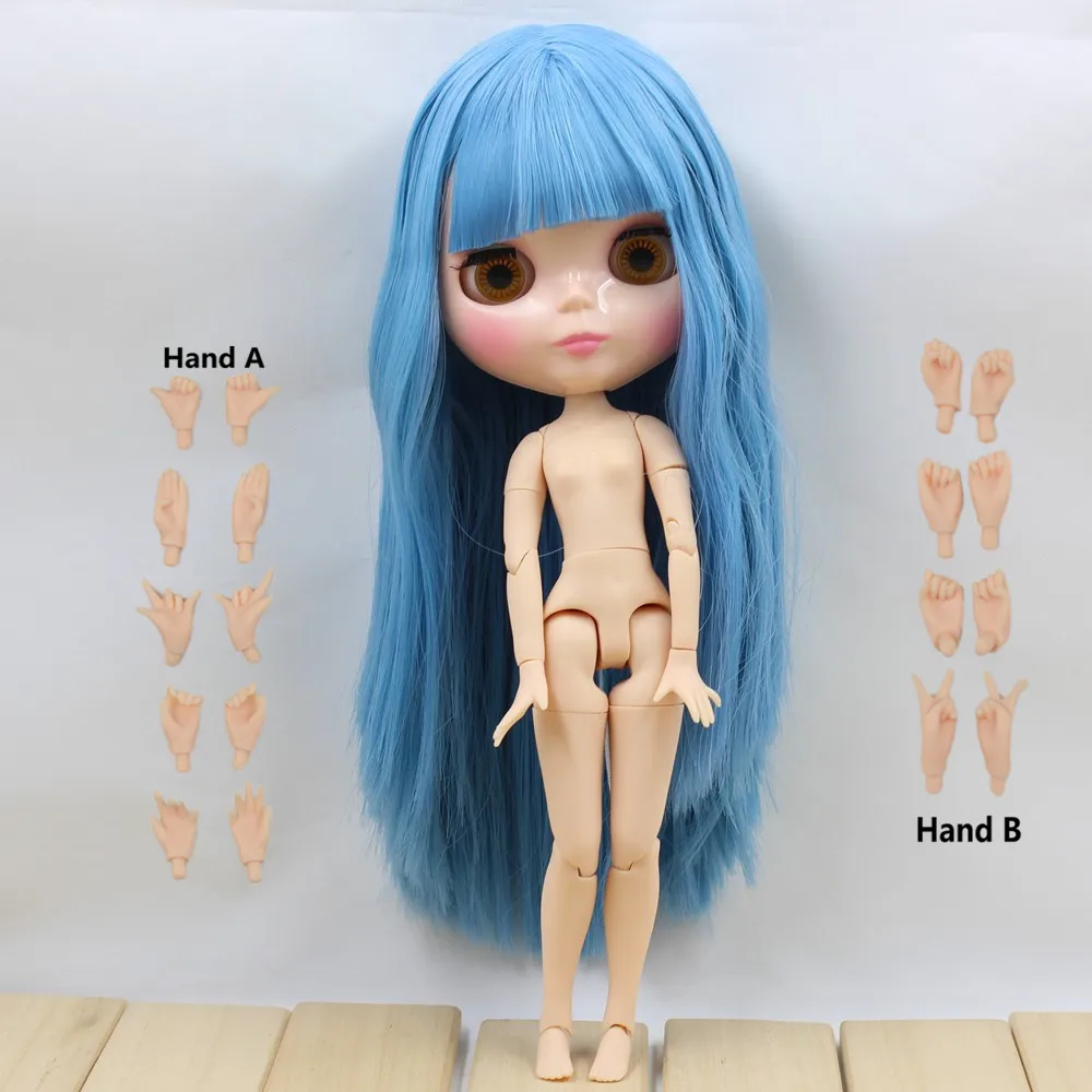 ICY factory шарнирная кукла blyth toy длинные прямые Голубые волосы azone шарнирная кукла 1/6 30 см голая кукла натуральная кожа - Цвет: like the picture
