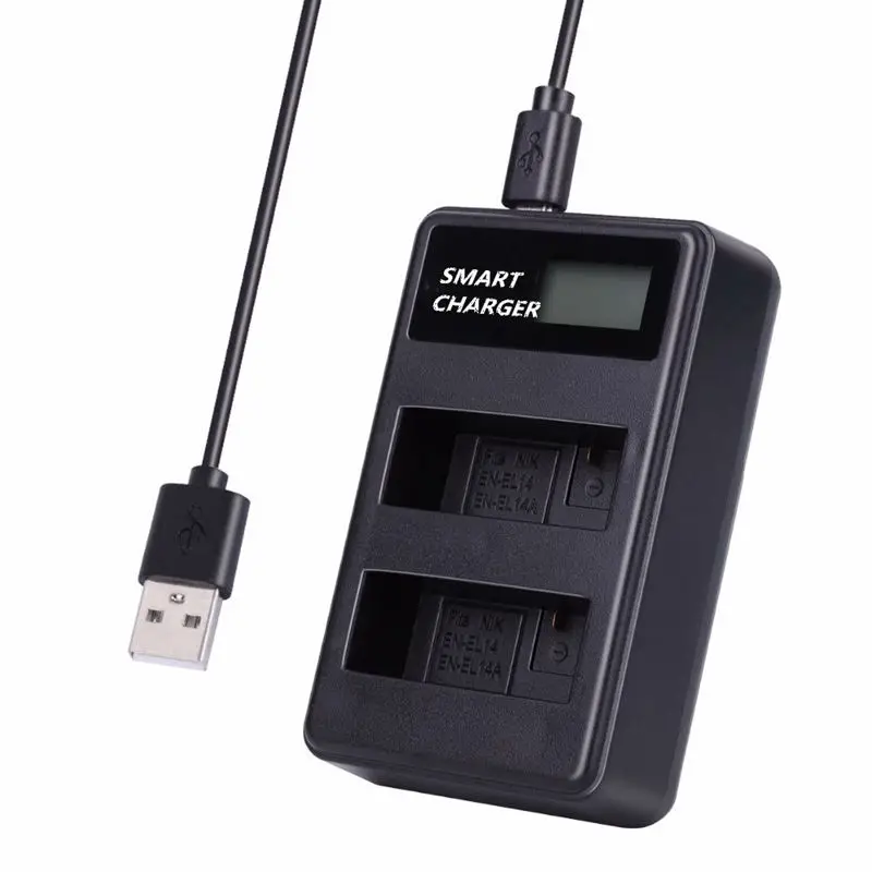 FULL-En-El14/En-El14A Usb ЖК-дисплей двойной порт зарядное устройство для Ni-Kon D3100 D3200 D3300 D3400