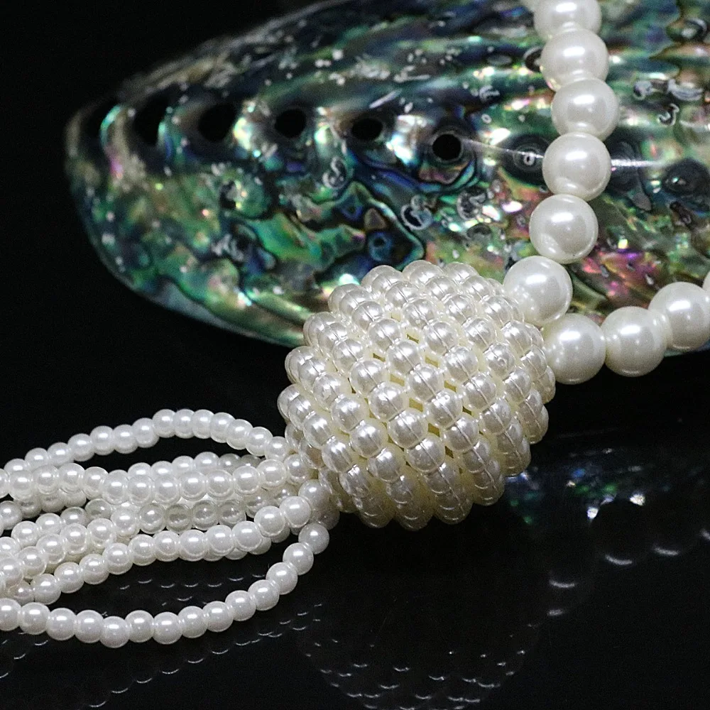 Модное ожерелье 8 мм белая круглая оболочка имитация жемчуга бисер подвеска