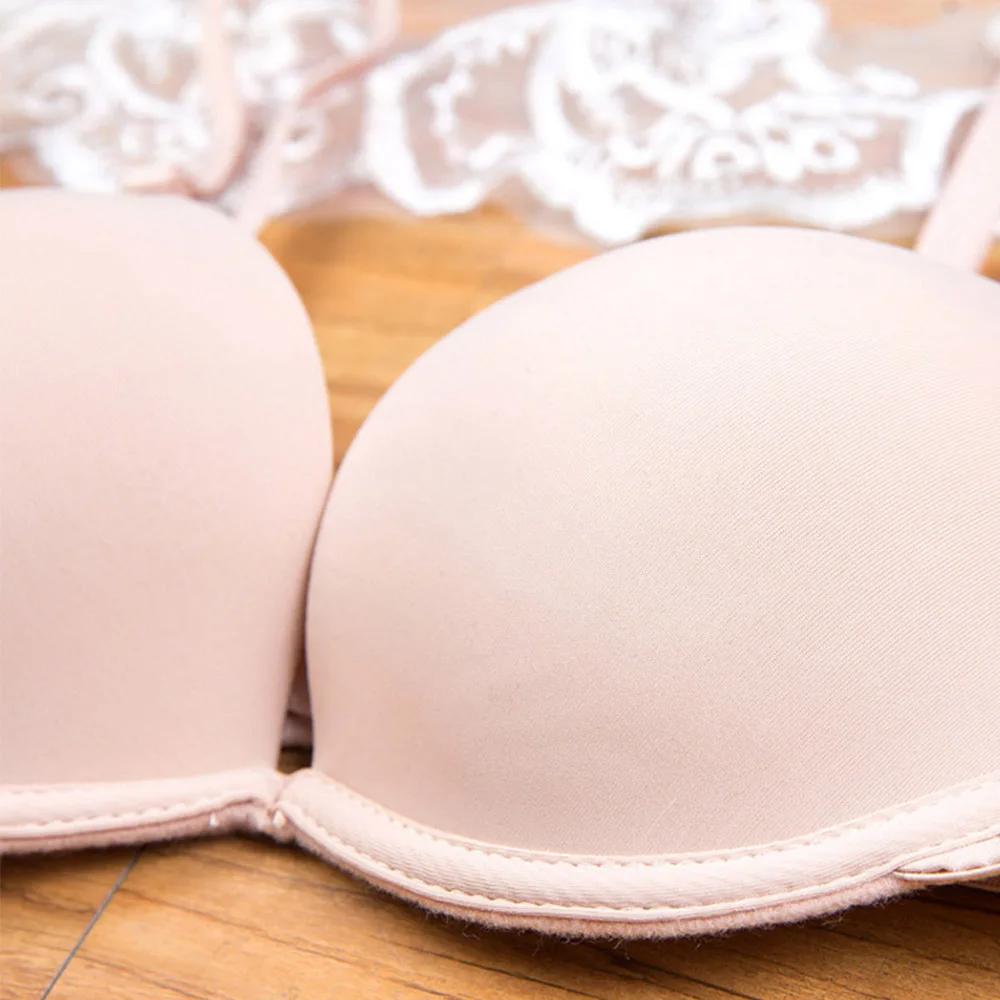 Сексуальное женское нижнее белье, маленькая грудь, глубокий v-образный вырез, поддерживающий бюстгальтер с косточками, бюстгальтер без косточек с подкладкой, Bh top 28-36, чашка AA A B