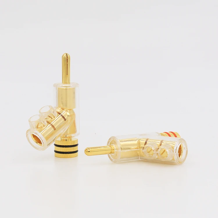 Высокопроизводительные 24K позолоченные аудио банановые разъемы 45dgree блокирующие