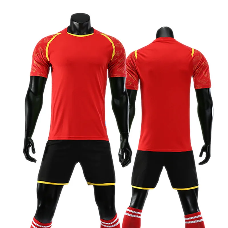 3011 red set Детские футбольные футболки на заказ для мальчиков, Молодежные футбольные майки, комплекты, командная форма для движения, спортивный комплект, дышащие спортивные костюмы - Цвет: 3011 red set