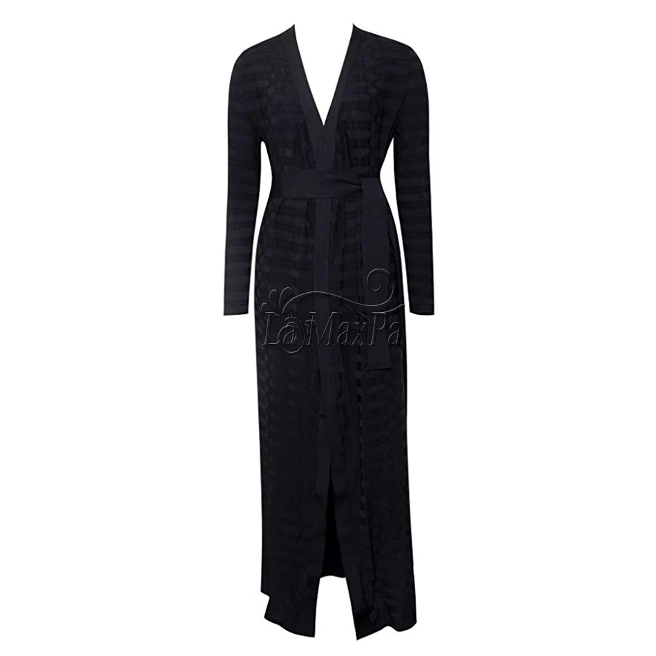 black cardigan Новинка, летнее женское базовое пальто и куртка, для подиума, геометрический жаккардовый Сексуальный Кардиган, вечерние костюмы знаменитостей, сочетающиеся платья - Цвет: black cardigan