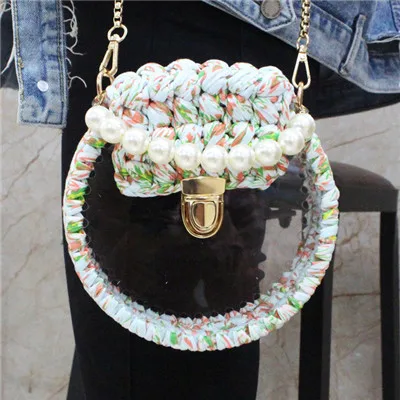 Spring Diy Ручная работа связанная крючком сумка материал сумка замок сумка через плечо ручной работы плетеный подарок сумка в подарок на день рождения - Цвет: Spring