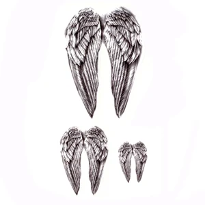 Водонепроницаемые временные татуировки с крыльями ангела, Мужская татуировка в стиле Харадзюку, временная татуировка, папа, красивые рукава, румяна, тату a levre